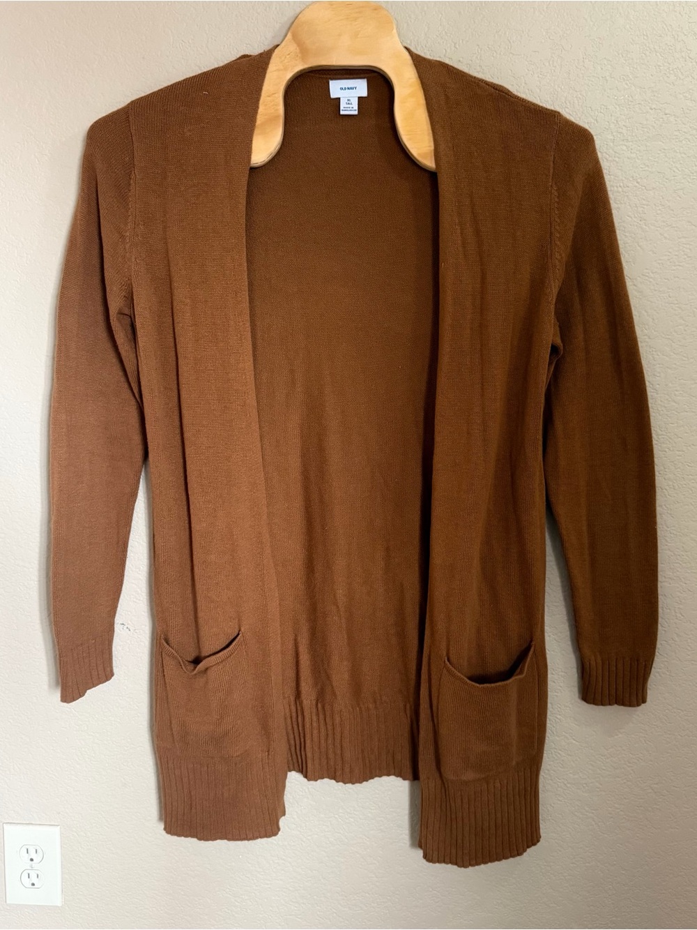 Old Navy Men's Open-Front Chestnut Brown Cardigan